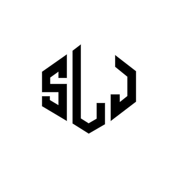 Vettore design del logo delle lettere slj con forma di poligono slj poligono e forma di cubo design del logo slj esagono vettoriale modello del logo colori bianco e nero slj monogramma business e logo immobiliare