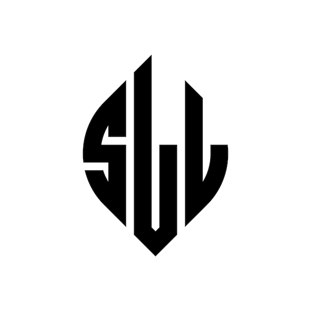 Vettore sll cerchio lettera logo design con forma di cerchio e ellisse sll ellisse lettere con stile tipografico le tre iniziali formano un logo cerchio sll cerchio emblema astratto monogramma lettera segno vettore