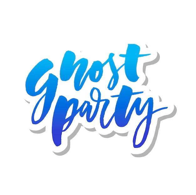Слоган "Ghost Party" фраза графический вектор печать надписи каллиграфия