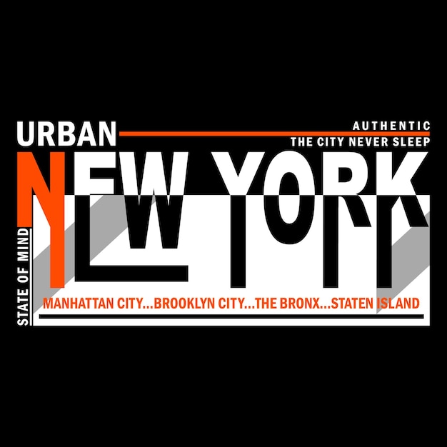 slogan new york tee typography graphic design for print t shirt vector illustration art