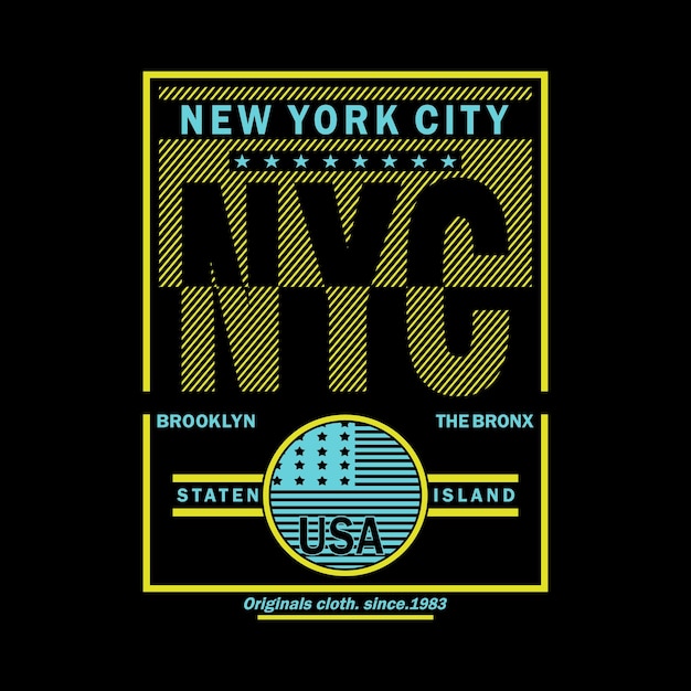 Slogan new york tee tipografia graphic design per stampa t-shirt illustrazione vettoriale art