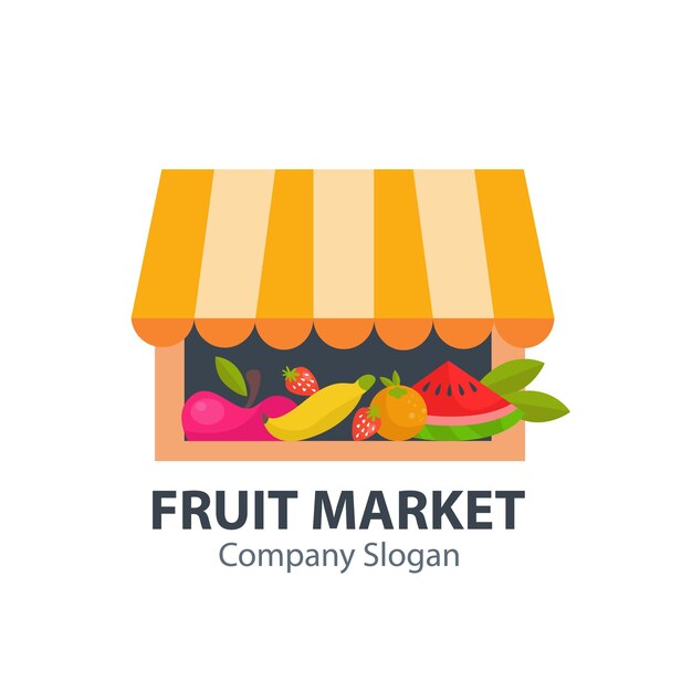 Vector slogan van de fruitmarktbedrijf 10