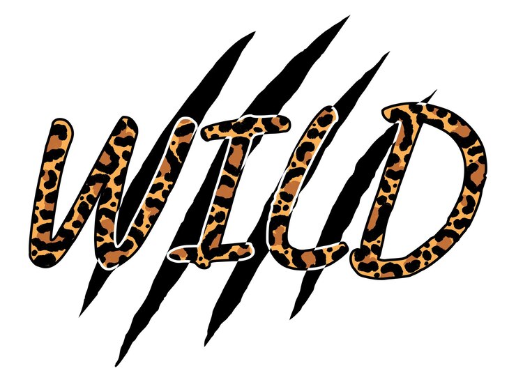 Vector slogan wild with leopard skin creative concept animal print for print design tshirt