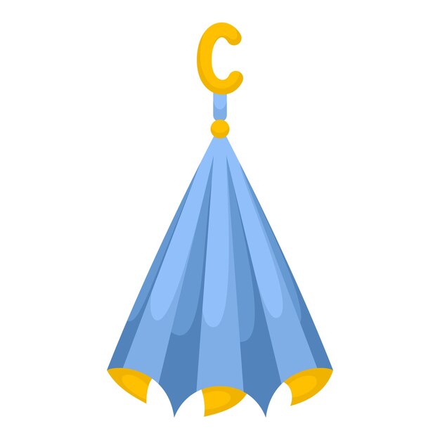 Slosed folded yellow blue umbrella