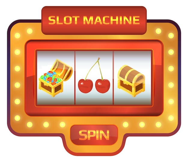 Slot machine game. Cartoon online casino web app UI, gamble