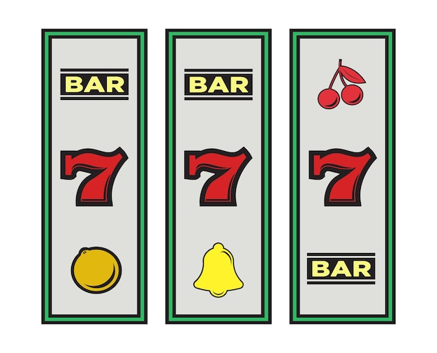 Vector slot machine casino elements on white background vector
