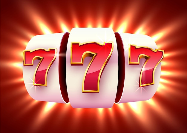 Slot machine coins wins the jackpot. 777 big win casino