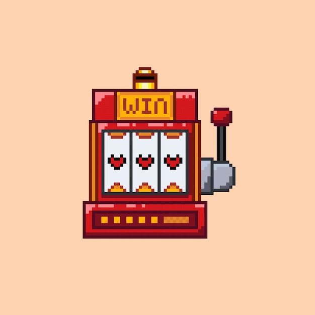 Slot machine pixel art ontwerp illustratie