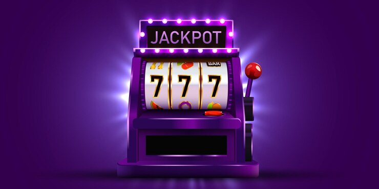 Vector slot machine wins the jackpot big win concept online casino jackpot