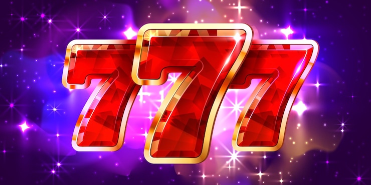 Вектор игровой автомат выигрывает джекпот. казино "космос". 777 концепция большого выигрыша. векторная иллюстрация