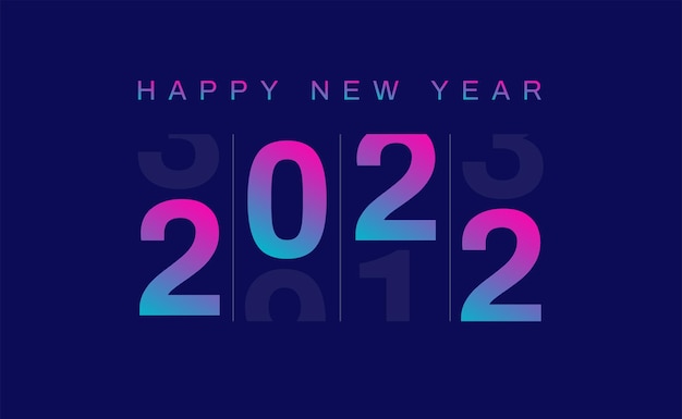 파란색 배경에 2022 번호가 있는 슬롯 머신 해피 뉴 이어 2022 우아한 디자인