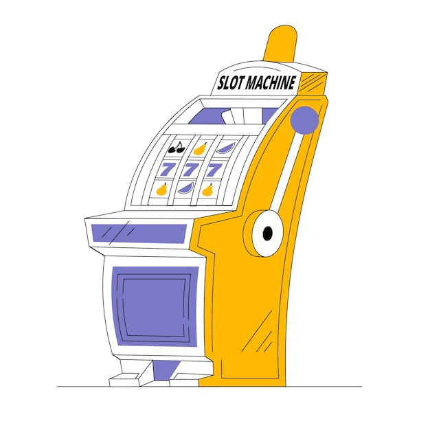 Vector a slot machine with a jackpot falling out