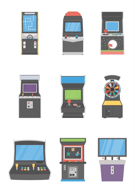 Vector slot machines icons pack