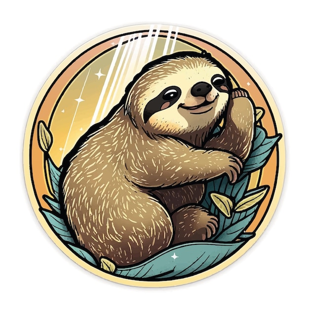 Sloth_a_shine_brillant_vector_resplendent_illustration