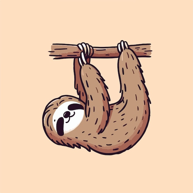 Vector sloth animal cartoon ai generated image