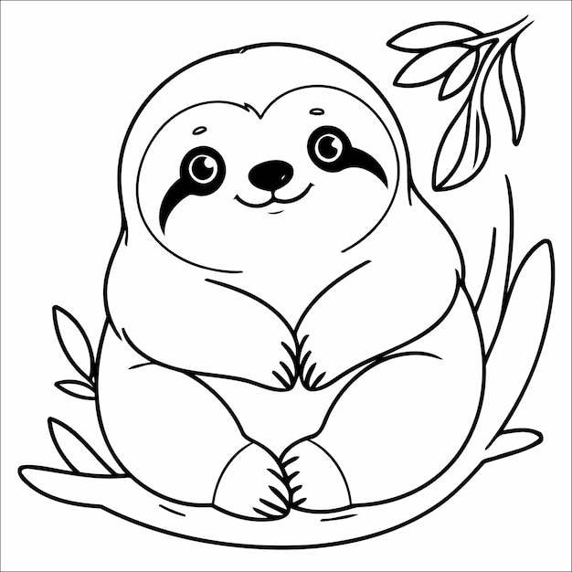 Sloth Coloring book Drawing For Children