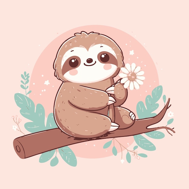 Vector sloth cute vector