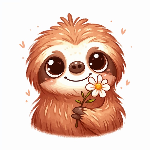 Vector sloth cute vector