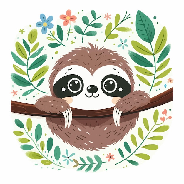 Vector sloth cute vector