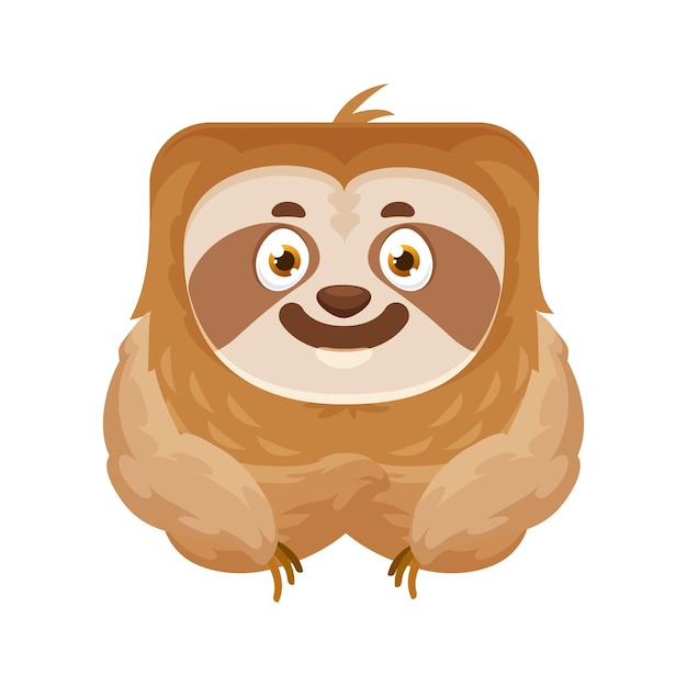 Sloth emoji kawaii animal or square face emoticon