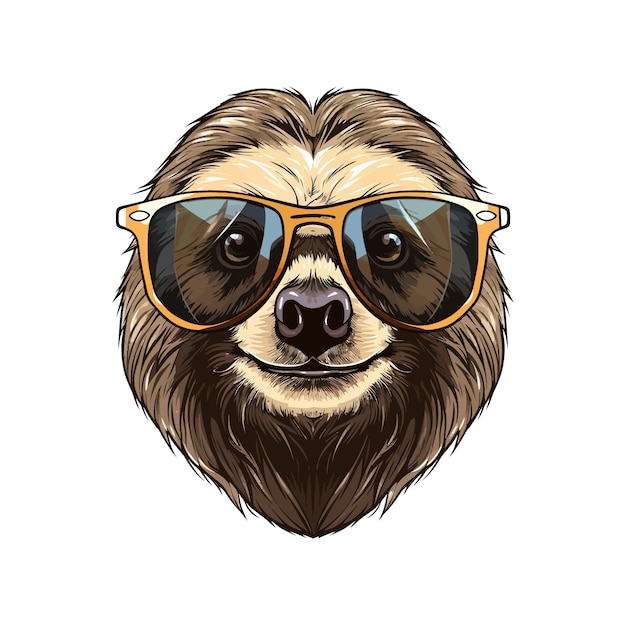 Sloth in the glasses Vector illustration design