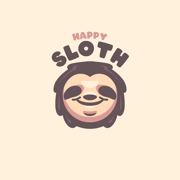 Sloth head cartoon logo for your company