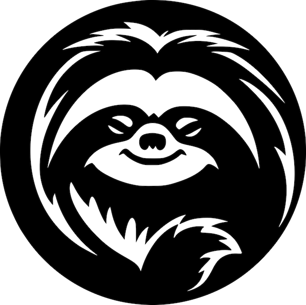 Vector sloth minimalist and flat logo vector illustration