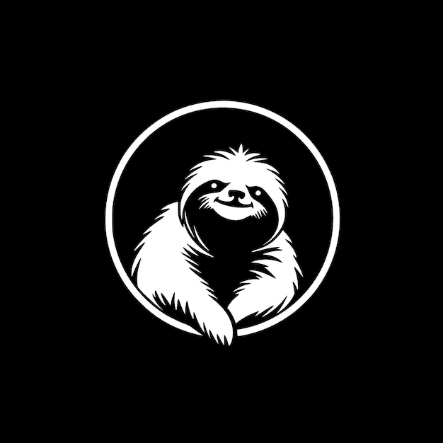 Vector sloth minimalist and simple silhouette vector illustration