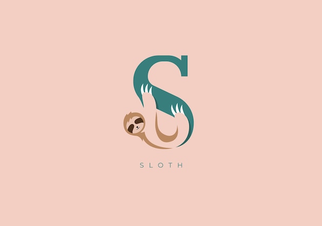 Vettore logo del vettore monogramma sloth s