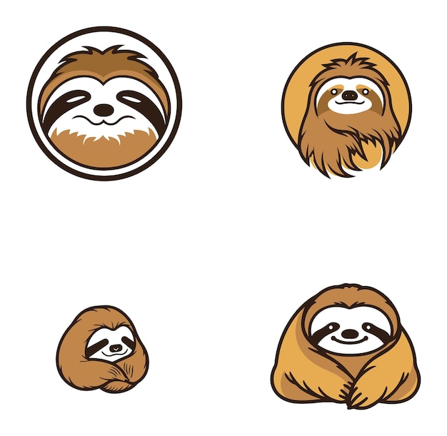 Sloth vector flat minimal icons