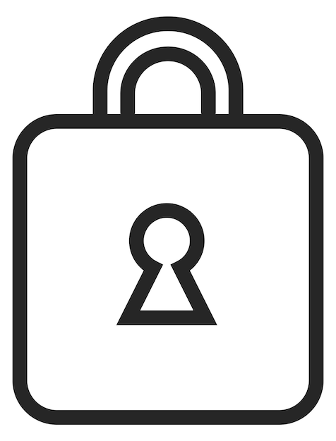 Slotpictogram Hangslot met sleutelgat Veiligheidssymbool geïsoleerd op witte achtergrond