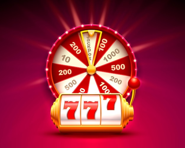 Vector slots 777 casino jackpot, modern licht goud. vector illustratie