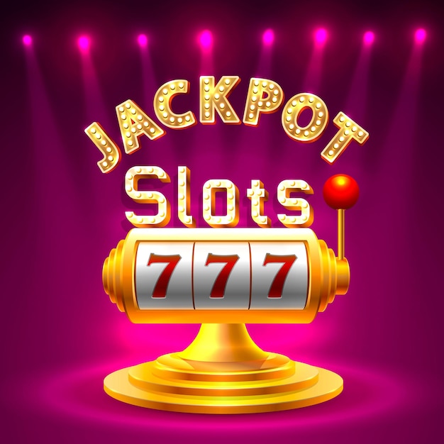 Slots 777 casino jackpot, modern light gold. Vector illustration