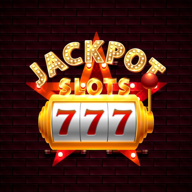 Slots 777 casino jackpot, moderne lichte ster. vector illustratie