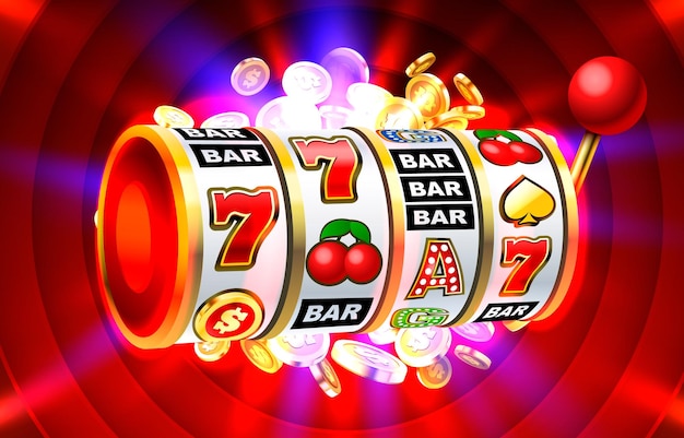 Slot banner monete d'oro jackpot casino d cover slot machine vector