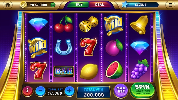 Slots machine main screen casino game interface