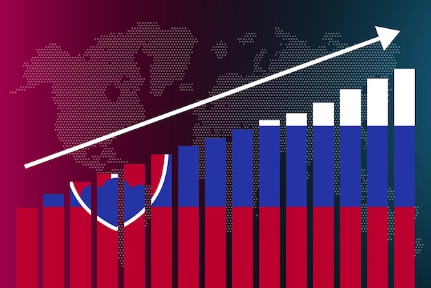 Slovakia bar chart graph, increasing values, country statistics concept, Slovakia flag on bar graph