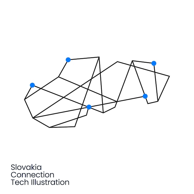 Vettore slovacchia connection tech tecnologia geometrica poligonale logo icona vettoriale illustrazione