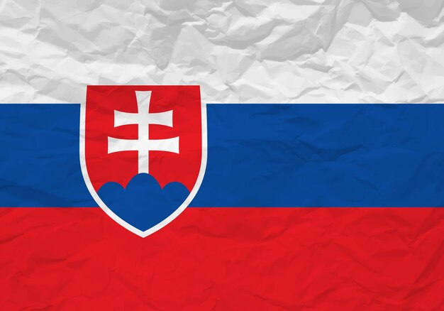 Slovakia flag crumpled paper