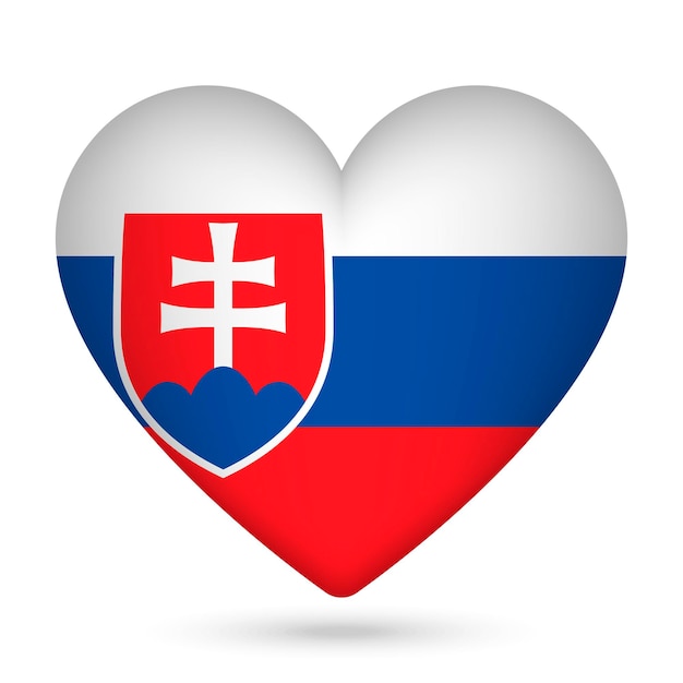 Vector slovakia flag in heart shape vector illustration