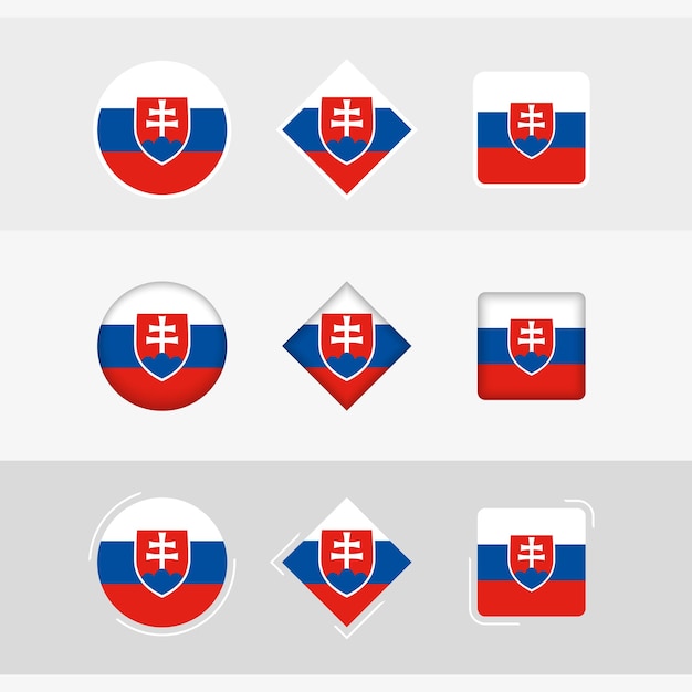 Slovakia flag icons set vector flag of Slovakia