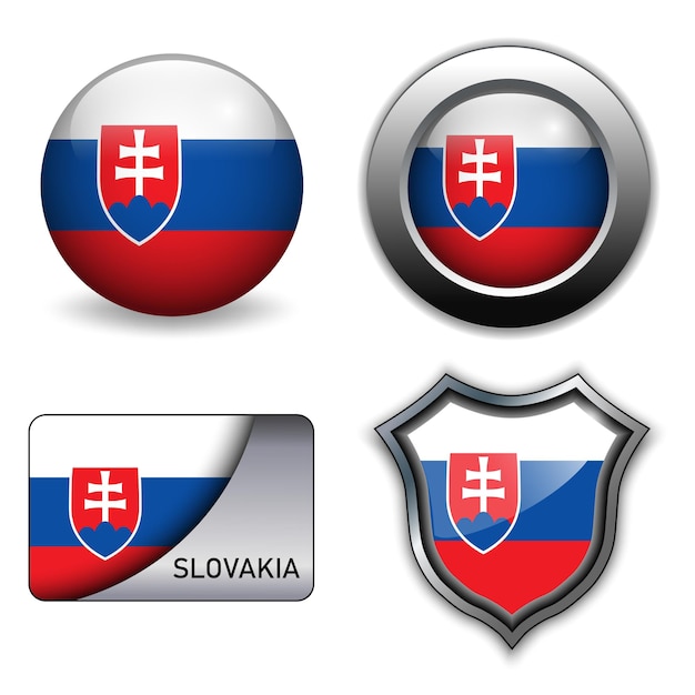 Vector slovakia flag icons theme.