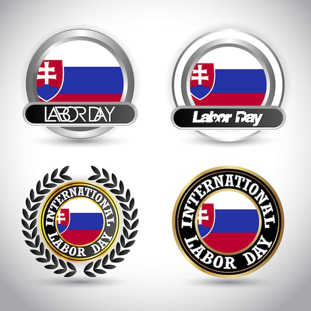 Slovakia flag with labour day design vector