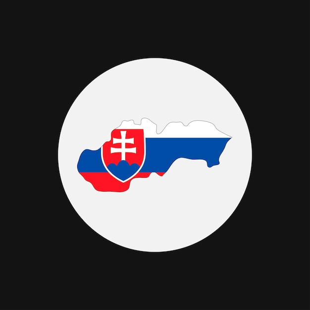 Slovakia map silhouette with flag on white background