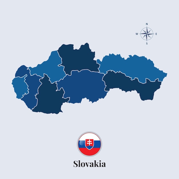 Mappa della slovacchia con bandiera mappa della bandiera della slovacchia