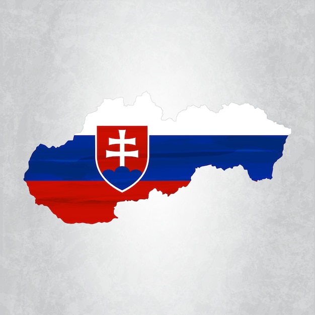 Slovakia map with flag