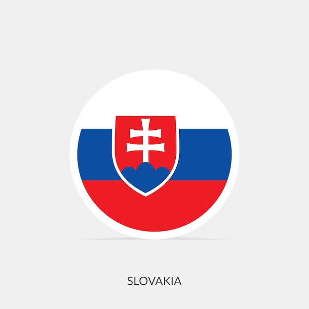 Словакия круглый значок флага с тенью