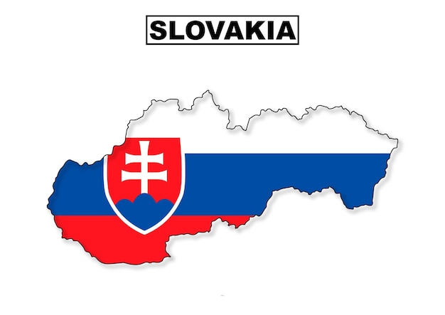 Slovakia vector flag map