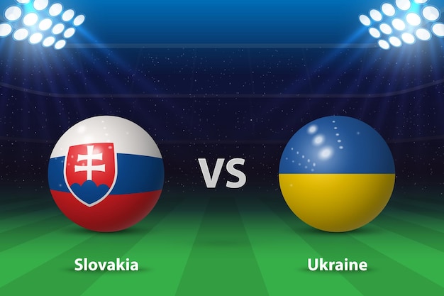 Vector slovakia vs ukraine europe soccer tournament 2024