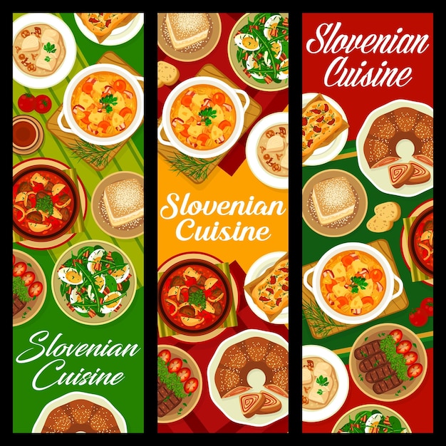 Sloveense food restaurant maaltijden verticale banners